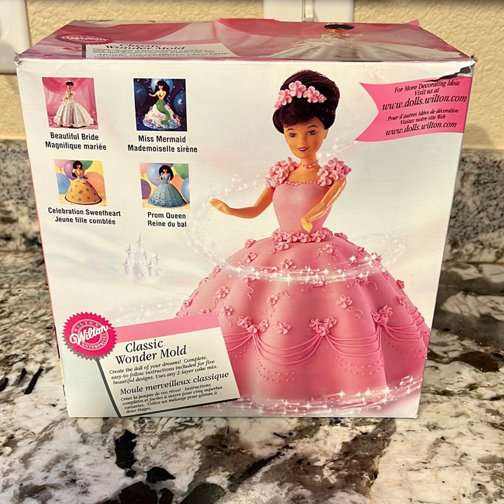 Wilton Classic Wonder doll, mermaid dress mold unused in box.  instructions incl